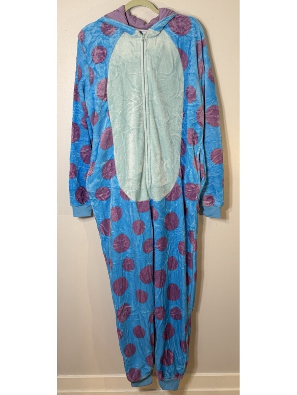 NWT Monsters Inc Sulley Adult Large Plush Fleece Jumpsuit Costume